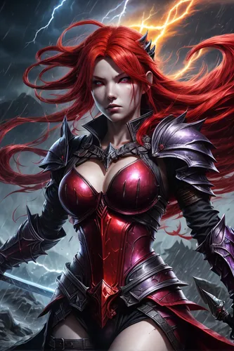 scarlet witch,female warrior,massively multiplayer online role-playing game,monsoon banner,shaper,gear shaper,fantasy woman,sorceress,lightning,fire siren,black widow,darth talon,red-haired,goddess of