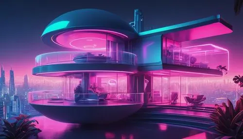 futuristic landscape,retro diner,futuristic architecture,futuristic art museum,futuristic,futurist,fantasy city,80's design,electrohome,cybertown,synth,cybercity,neon coffee,polara,arcology,dreamhouse,cyberworld,hypermodern,cyberpunk,spaceland,Conceptual Art,Sci-Fi,Sci-Fi 29