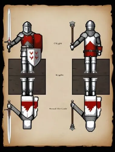 Miniature of fantasy warrior soldier and knight ,an illustration showing a diagram of a knights armor,hospitallers,hospitaller,bollandists,legionaries,armorials,burgundians,legionary,castellan,crusade