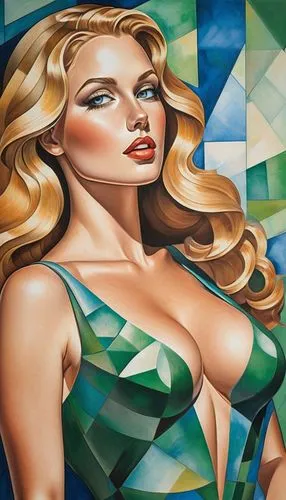 lempicka,ofili,metzinger,david bates,vanderhorst,art deco woman,Art,Artistic Painting,Artistic Painting 45