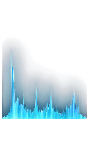 Audio waveform, digital sound wave, blue and white gradient background, 3D audio icon, metallic surface reflection, shiny finish, modern minimalist style, close-up shot, soft focus, warm color tone, s