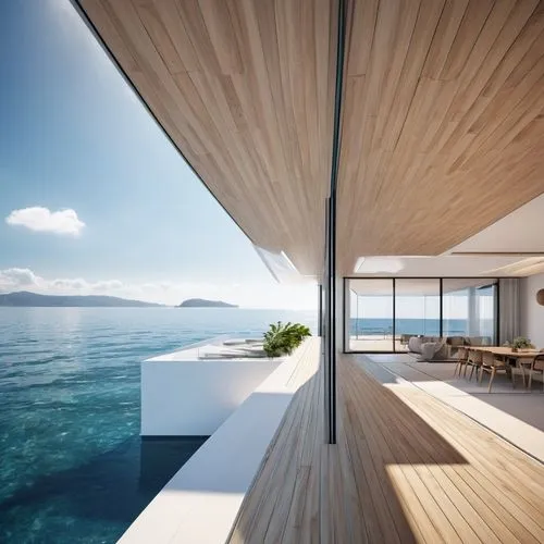 floating huts,house by the water,dunes house,snohetta,pool house,wooden decking,Photography,General,Realistic