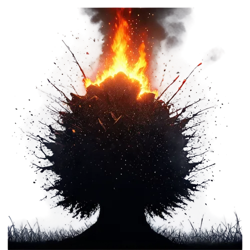 burning tree trunk,burnt tree,tree torch,bonfire,pillar of fire,burning earth,spriggan,scorched earth,eruption,firethorn,witchfire,forest fire,magic tree,cauldron,burning torch,erupting,exploding head,krakatoa,fire background,druidic,Illustration,Black and White,Black and White 24