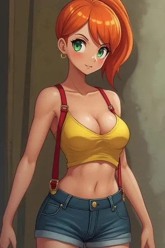 a cartoon picture of a girl with green eyes,lina,sakazaki,baki,futa,carmelita,salvadora,Photography,General,Realistic