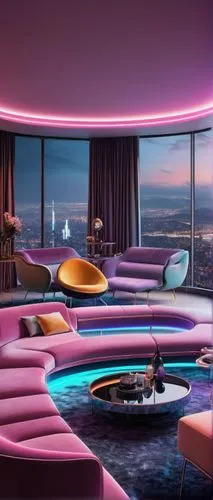 yotel,ufo interior,lounges,luxury hotel,luxury suite,chaise lounge,jalouse,skybar,poolroom,futuristic landscape,suites,spaceship interior,luxe,vdara,luxury,lounge,penthouses,neon cocktails,apartment lounge,nightclub,Illustration,Realistic Fantasy,Realistic Fantasy 16