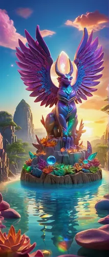 skylander giants,skylanders,bird kingdom,3d fantasy,bird bird kingdom,mermaid background,fantasia,fairy world,pegasus,owl background,garuda,flying island,background image,birthday banner background,bird bath,delight island,stone angel,springform pan,dusk background,cg artwork,Unique,3D,Clay