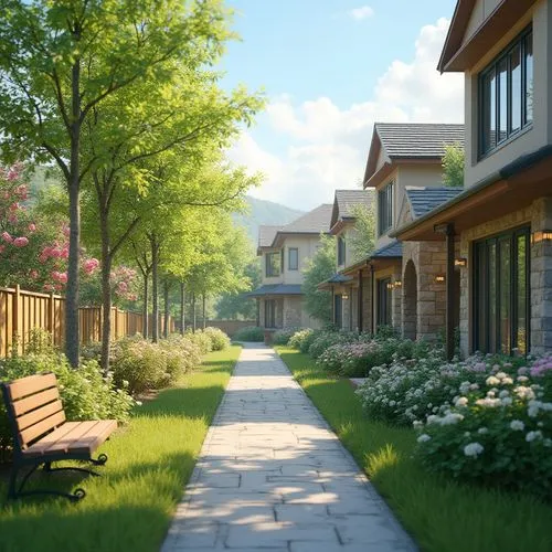 townhomes,kleinburg,streamwood,netherwood,springside,aurora village,stittsville,townhouses,bungalows,meadow rues,suburbanized,old linden alley,wooden houses,cedarvale,sylvania,3d rendering,elizabethtown,suburbia,springwood,subdivision,Photography,General,Realistic