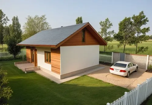 passivhaus,inverted cottage,small cabin,homebuilding,electrohome,folding roof,Photography,General,Realistic