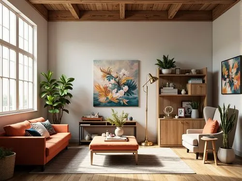 modern decor,living room,livingroom,contemporary decor,interior decor,loft,apartment lounge,sitting room,interior design,home interior,interior decoration,modern room,modern living room,the living room of a photographer,danish furniture,houseplants,house plants,paintings,interior modern design,credenza