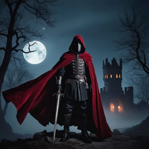 grimm reaper,grim reaper,ravenloft,red riding hood,nightwatchman,nightwatch,woolfe,nightstalker,executioner,red coat,redcoat,strahd,dracula,necromancer,alucard,deadman,cloaked,scythe,highwayman,wiccan,Art,Artistic Painting,Artistic Painting 36