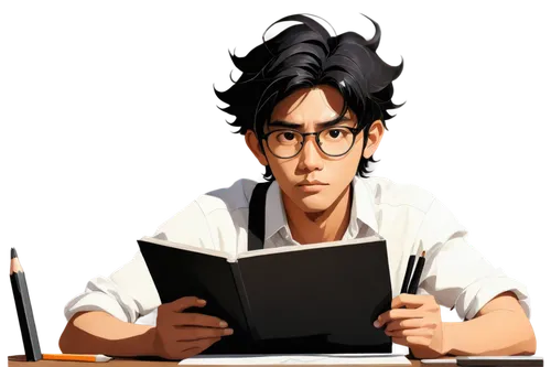 reading glasses,study,scholar,tutoring,tutor,nerd,male poses for drawing,illustrator,to study,writing-book,game illustration,e-book readers,writing or drawing device,eading with hands,girl studying,bookkeeper,graphics tablet,yukio,adobe illustrator,author,Illustration,Black and White,Black and White 10