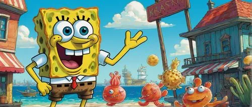 house of sponge bob,sponge bob,sponge,sponges,pubg mascot,playcorn,theme park,under sea,fry,ananas,kontroller,patrick,bob,jaffa,pineapple comosu,friesalad,schisandraceae,cute cartoon character,nautical banner,amusement park,Illustration,Black and White,Black and White 02