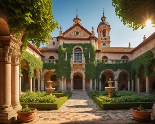 monastery of santa maria delle grazie,monasterio,santuario,convent,cloistered,monastery,monastery garden,baroque monastery church,alcazar of seville,convento,cloister,mirogoj,monastic,comayagua,monastery israel,antigua guatemala,patriarchate,monastery church,the church of the mercede,sanctuary of sant salvador,Art,Classical Oil Painting,Classical Oil Painting 38