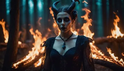 the witch,the enchantress,sorceress,fire siren,evil woman,evil fairy,walpurgis night,the night of kupala,dark elf,fae,fire-eater,fire dancer,devil,fire devil,pagan,wood elf,elven,fire angel,swath,voodoo woman,Photography,General,Cinematic