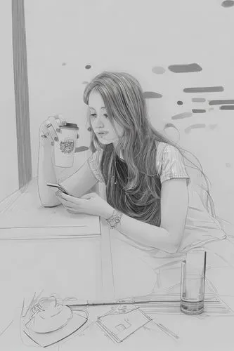 a femal,woman at cafe,woman drinking coffee,coffee tea drawing,girl studying,girl drawing,graphite,coffee tea illustration,study,pencil drawing,digital drawing,pencil drawings,parisian coffee,girl wit