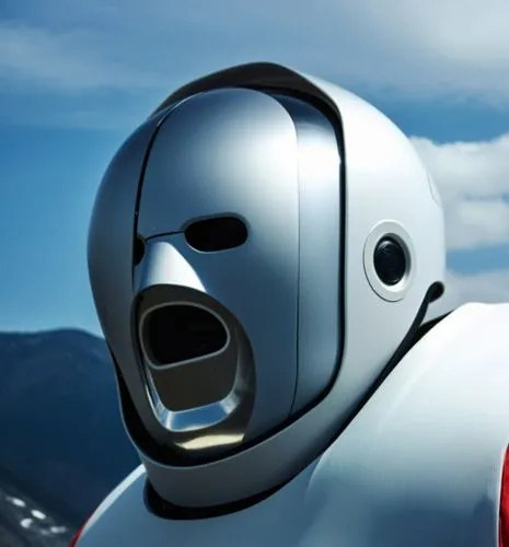 撞色，层次感,the face of a robot looking up into the sky,asimo,electrode,ultraman,baymax,automator,bigweld,Photography,General,Realistic