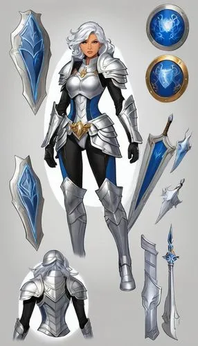 Concept: A team of elite female soldiers who protect the innocent and fight for justice, using their combat skills and supernatural abilities to vanquish their foes.
Costume: Sleek, silver armor with 