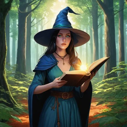 sorceror,fantasy portrait,sorceress,spellbook,magic grimoire,sorcerer,witch's hat icon,nissa,magic book,witch hat,fantasy picture,spellcasting,magickal,sorceresses,magistra,druidry,sorcerous,conjurer,arcanjo,elphaba,Photography,General,Realistic