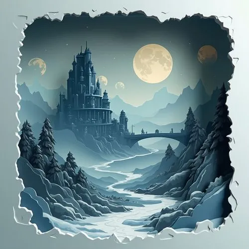 winterfell,ice castle,erebor,tirith,thingol,fantasy landscape,gondolin,forteresse,cartoon video game background,diagon,icewind,fantasy picture,background design,castle of the corvin,hyperborea,background vector,mobile video game vector background,snow house,ghost castle,westeros,Unique,Paper Cuts,Paper Cuts 10