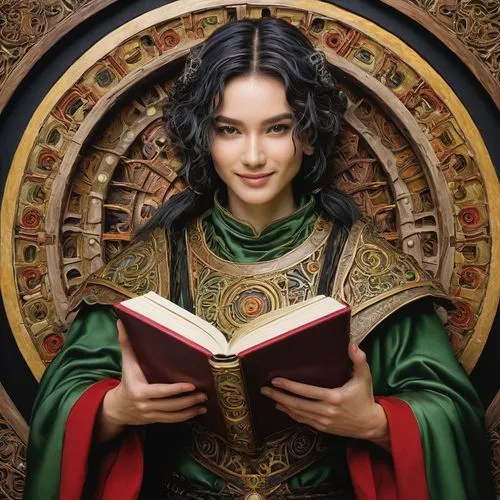 gothel,arwen,frigga,caramon,mervat,theodora,fantasy portrait,sapientia,guinevere,seregil,kahlan,spellbook,neopaganism,thyatira,bibliophile,amidala,rosaria,iconographer,emperatriz,scriptura,Art,Classical Oil Painting,Classical Oil Painting 28