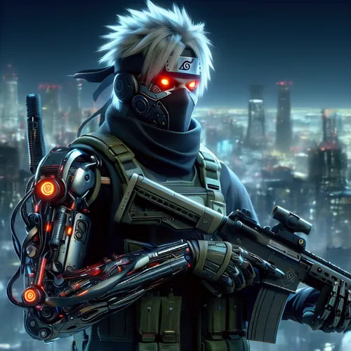 kakashi hatake,cyberpunk,mercenary,bot icon,terminator,cyborg,shooter game,cybernetics,background images,infiltrator,mobile video game vector background,edit icon,jackal,solder,background image,steam icon,game illustration,cg artwork,bastion,grey fox