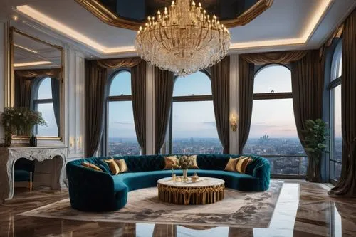 luxury home interior,ornate room,penthouses,opulent,opulently,great room,sitting room,opulence,living room,livingroom,luxurious,interior decoration,interior design,luxe,apartment lounge,luxury property,interior decor,chandeliered,poshest,baccarat,Illustration,Abstract Fantasy,Abstract Fantasy 07