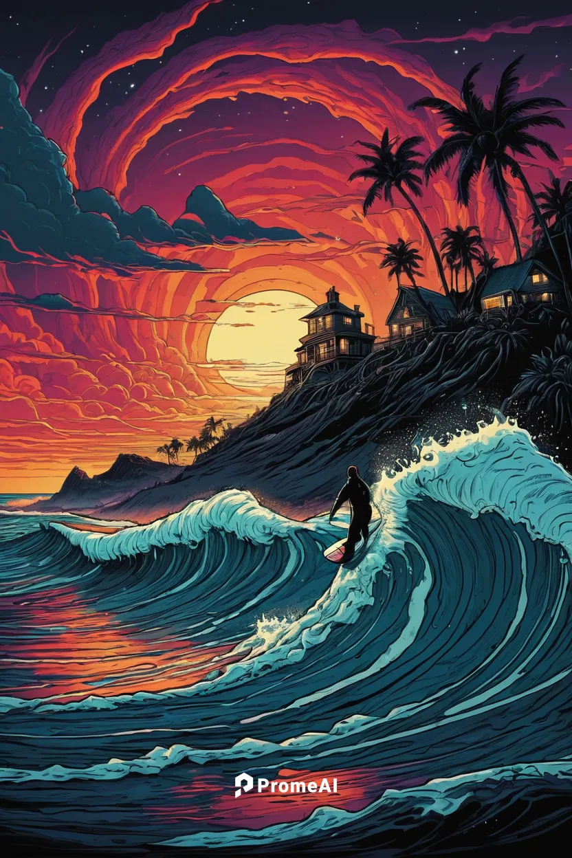 surfers from a dangerous situation.,tidal wave,surf,tropics,tropical sea,surfing,tsunami,surfers,ocean paradise,big wave,ocean,pacific,ocean background,coast sunset,surfer,japanese wave,waves,south se