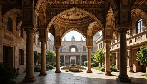 theed,alcazar of seville,dolmabahce,naboo,cloister,medinah,louvre,cloistered,alhambra,mezquita,kunsthistorisches museum,arcaded,inside courtyard,cloisters,courtyard,sultan ahmet mosque,western architecture,certosa di pavia,archly,courtyards