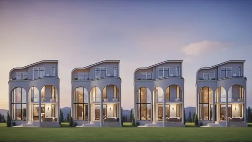 cube stilt houses,hoboken condos for sale,townhouses,stilt houses,mirror house,prefabricated buildings,cubic house,new housing development,3d rendering,row of windows,salar flats,luxury real estate,ap