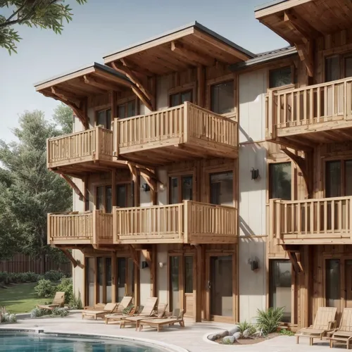 3d rendering,wooden decking,timber house,wood deck,houston texas apartment complex,wooden construction,dunes house,wooden facade,wooden house,eco-construction,chalet,apartment complex,apartments,condo