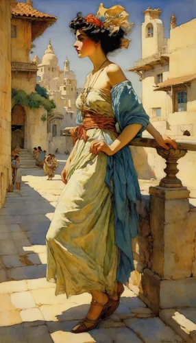 woman playing,girl in a long dress,woman playing violin,puglia,italian painter,woman at the well,apulia,woman walking,girl with cloth,radha,orientalism,girl in a historic way,venetian,girl picking flowers,asher durand,woman praying,woman hanging clothes,praying woman,violin woman,girl in cloth,Illustration,Paper based,Paper Based 23