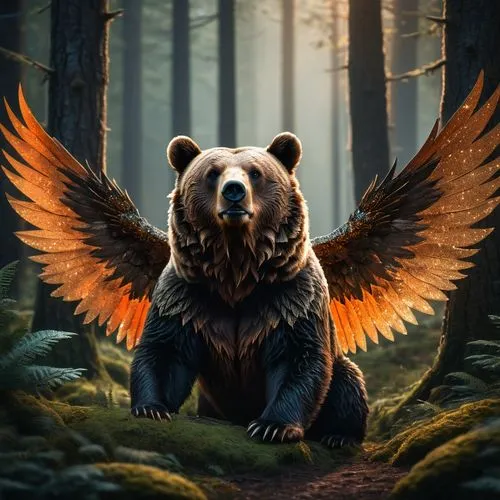 nordic bear,bear guardian,fantasy animal,bearlike,owl background,pandarus,Photography,General,Fantasy