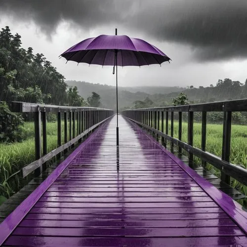 purple landscape,purple,purple rain,purple wallpaper,wooden bridge,monsoon banner,flooded pathway,monsoon,purple frame,viola bridge,the purple-and-white,rich purple,walkway,walking in the rain,purpleabstract,rainy season,purple-white,violet colour,purple blue,wall,Photography,General,Realistic