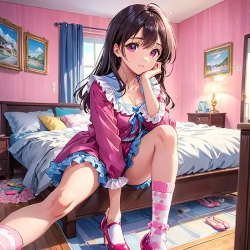 pajama,mikuru asahina,pajamas,anime japanese clothing,nozomi,uzuki,tsugumi,haruhi,miku maekawa,pyjama,rimi,sachiko,kurumi,kaede,knee-high socks,cute clothes,megumi,tsukiko,sleepwear,dressup,Anime,Anime,Realistic