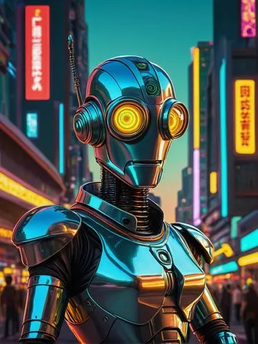 cyberpunk,robotic,robot icon,droid,cyber,robot,cyborg,cg artwork,metropolis,sci fiction illustration,futuristic,c-3po,sci-fi,sci - fi,robots,robotics,bot,scifi,nova,cybernetics,Art,Artistic Painting,Artistic Painting 03