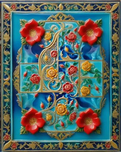 exotische 3dTiefenschärfe glassklaren wachs acryl yorumları hem yakın  rosen, bunte ornamente, latex gloss gold Arabic Calligraphy, osmanischen Miniaturen, iznik  ornaments, gleich große 3d rendering,