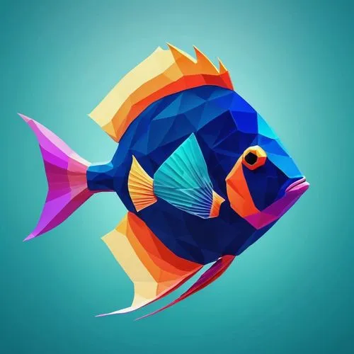 snapfish,blue fish,dartfish,guardfish,finfish,fish,Unique,3D,Low Poly