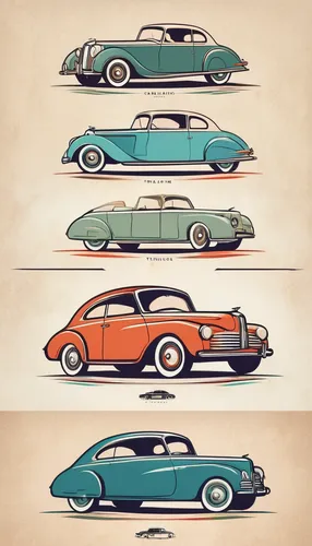 Create a nostalgic logo featuring a vintage car and retro color palette.,classic cars,old cars,vintage cars,american classic cars,buick classic cars,notchback,citroën ds,porsche 356,merceds-benz,autom