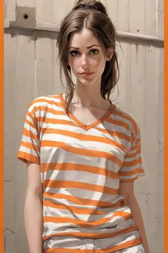 striped background,orange,portrait background,horizontal stripes,orange color,girl in t-shirt,clementine,stripes,striped,bright orange,retro girl,orange half,tee,in a shirt,orange cream,tshirt,isolated t-shirt,pin stripe,cotton top,polo shirt,Digital Art,Comic