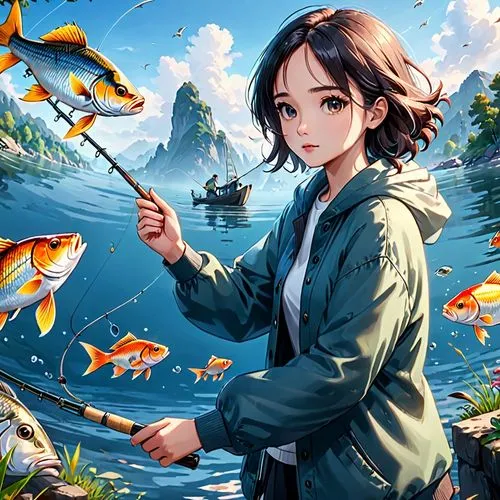 fishing,fishing classes,flyfishing,go fishing,fishery,ghibli,underwater background,butterfly background,kanno,fishing rod,hoshihananomia,haru,sakimoto,playfish,ocean background,people fishing,fishwife,fishin,mizuhara,fishing equipment,Anime,Anime,General