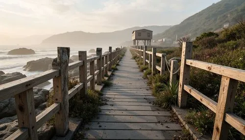 wooden bridge,walkway,esalen,wooden path,wooden pier,boardwalks,boardwalk,pathway,hiking path,the road to the sea,heceta,board walk,gaztelugatxe,trabocchi,montara,piha,pacific coastline,bolinas,winding steps,coastline