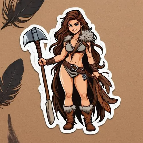 barbarian,female warrior,cave girl,warrior woman,hawk feather,clipart sticker,athena,sparta,mara,artemisia,harpy,moana,centaur,polynesian girl,wind warrior,dacia,croft,faun,cybele,flat blogger icon,Unique,Design,Sticker