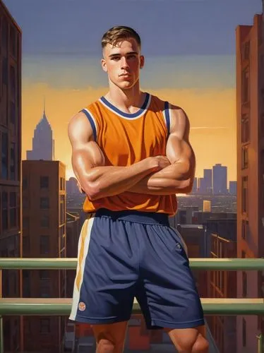 basketball player,orlovsky,sports uniform,sports hero fella,handball player,sportsman,boxer,world digital painting,murcott orange,oil on canvas,oberlo,kickboxer,drexel,football player,david bates,sportswear,the hand of the boxer,streetball,sports collectible,wrestling singlet,Illustration,Retro,Retro 15