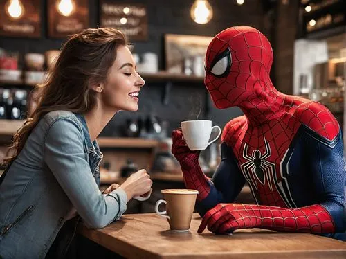 a buy me a coffee,drinking coffee,spider network,spider-man,romantic meeting,hot drinks,coffee break,the suit,spiderman,hot drink,hot beverages,coffee time,barista,woman drinking coffee,the coffee,the coffee shop,sip,capuchino,coffee background,coffee with milk,Photography,General,Natural