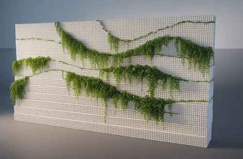 the wall is of egg cartons in layers. and has green vines flowing from them
,an abstract po of vines on a wall,voxels,fern plant,knitted christmas background,voxel,kinetic art,wakefern,nettled,japanes