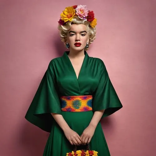 vintage fashion,marimekko,marilyn monroe,girl in a wreath,marylyn monroe - female,vintage floral,Photography,Fashion Photography,Fashion Photography 06