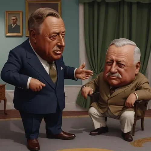 רוזוולט,two cartoon characters are in an office setting,churchill and roosevelt,roosevelts,rooseveltian,shevardnadze,gorbachev,walesa,Photography,General,Realistic