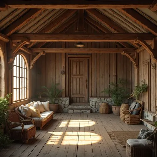 wooden beams,sunroom,rustic aesthetic,inglenook,loft,rustic,hayloft,wooden floor,porch,attic,wooden roof,barnwood,front porch,log home,wooden house,chalet,dandelion hall,living room,sitting room,hammerbeam,Photography,General,Realistic