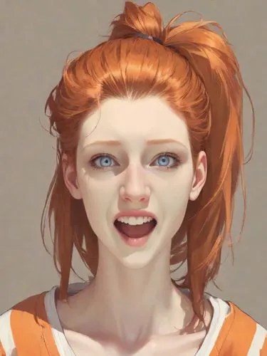 nami,a girl's smile,clementine,orange,cinnamon girl,grin,vanessa (butterfly),ginger rodgers,orange robes,killer smile,clary,gingerman,character animation,nora,symetra,rockabella,kosmea,daphne,mullet,asuka langley soryu,Digital Art,Anime