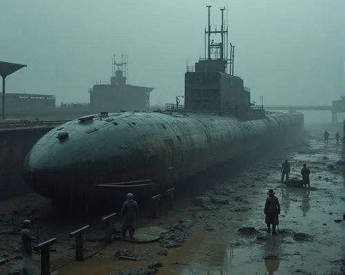 ssgn,drydock,tank cars,submarine,severomorsk,ship yard